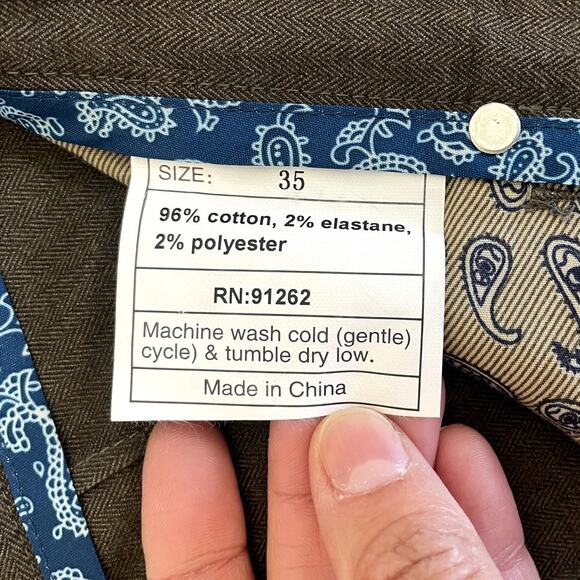 Enzo Tovare Berlin 20 Stretch Cotton Pant Straight Leg Sz 35 Casual Heritage NEW - Picture 15 of 15